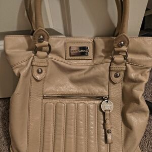 Patrizia Pepe  Beige Leather Shoulder Bag